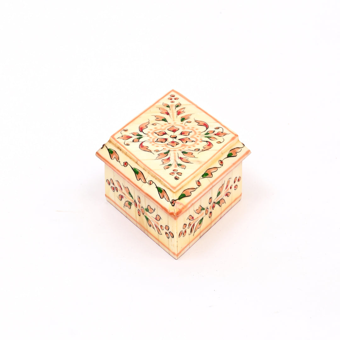 Hand-Painted Bone Keepsake Box
