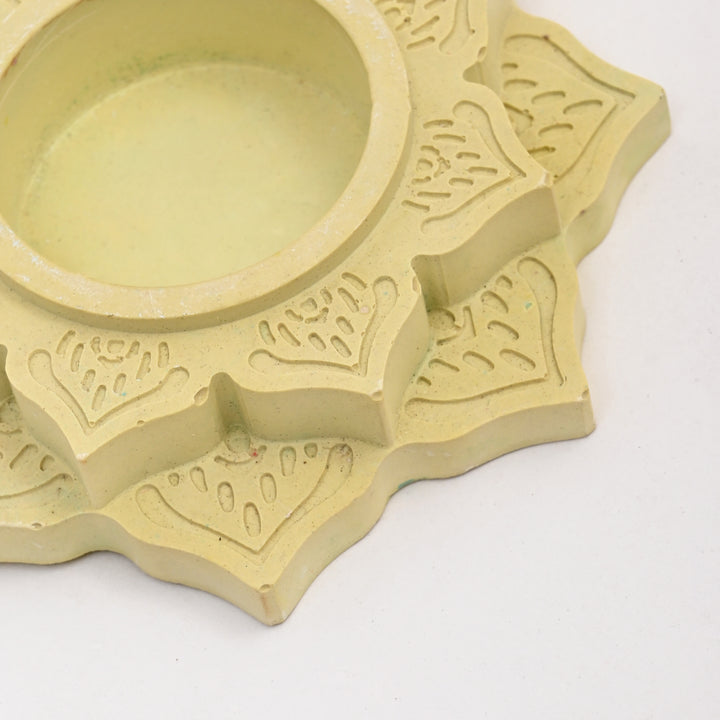 Mandala Art Tea Light Holder | Pink & Yellow | Terramix | Handcrafted Elegance for Serene Spaces