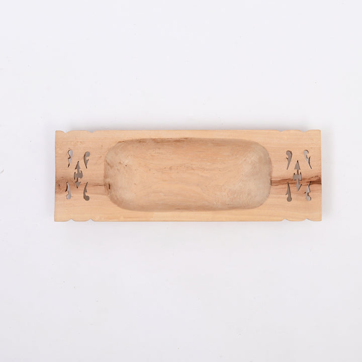 Natural Wooden Serving Tray | Handcrafted Wood Platter for Kitchen Home