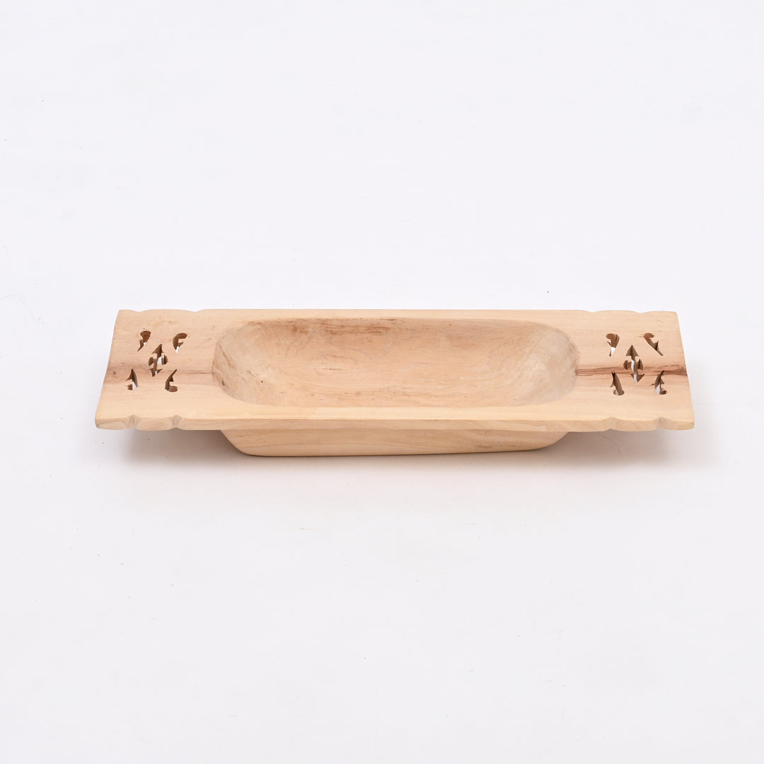 Natural Wooden Serving Tray | Handcrafted Wood Platter for Kitchen Home