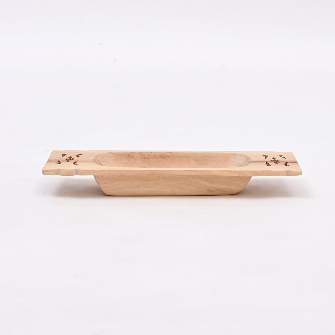 Natural Wooden Serving Tray | Handcrafted Wood Platter for Kitchen Home