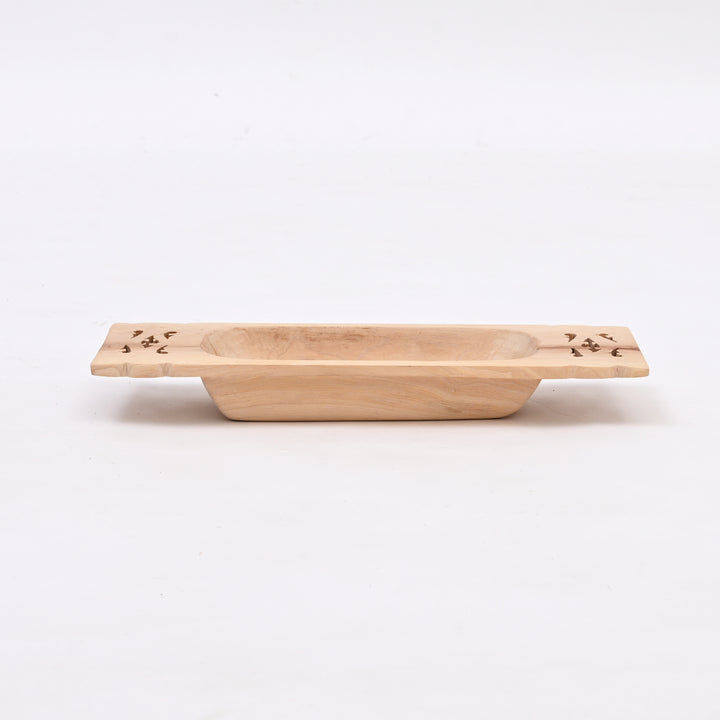 Natural Wooden Serving Tray | Handcrafted Wood Platter for Kitchen Home