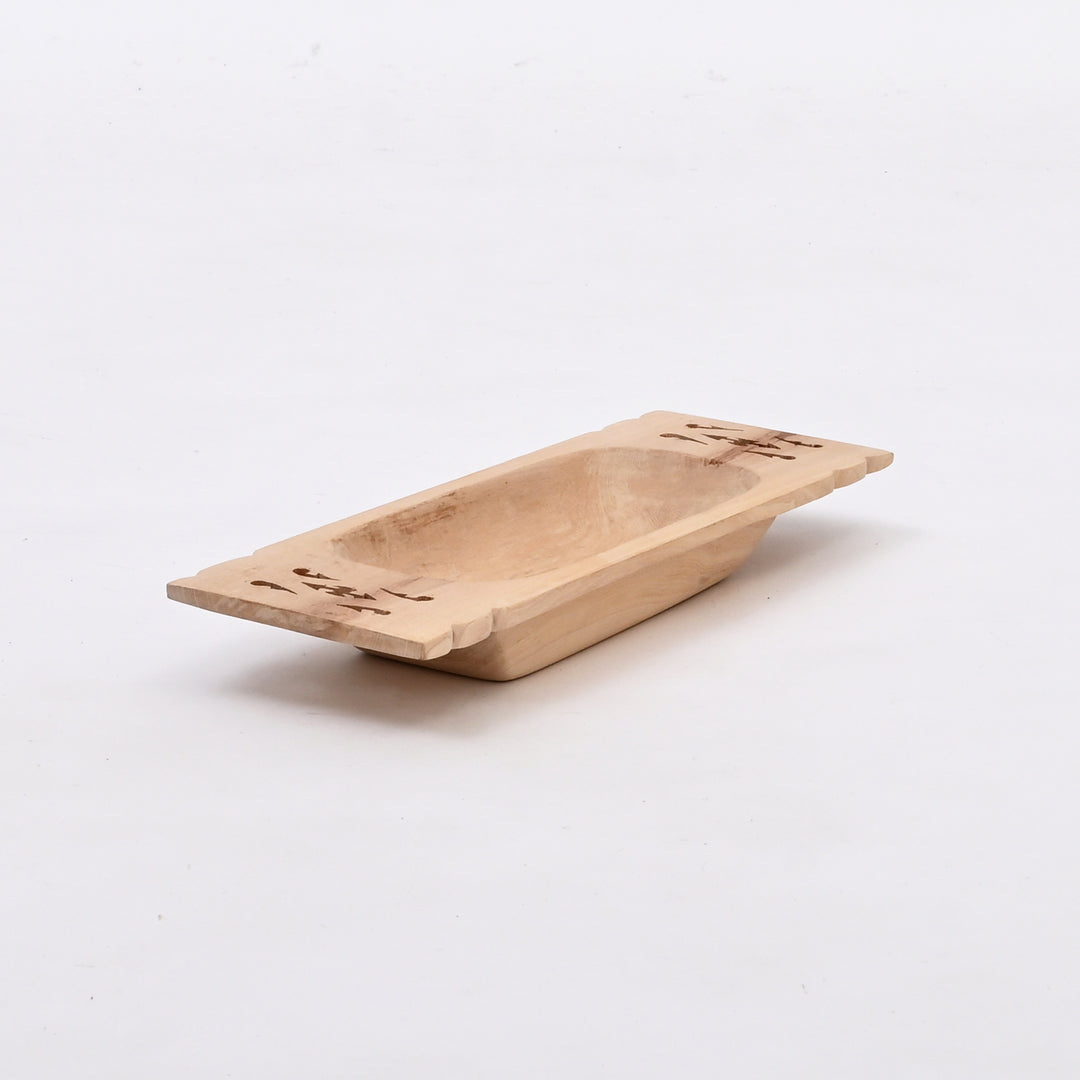 Natural Wooden Serving Tray | Handcrafted Wood Platter for Kitchen Home