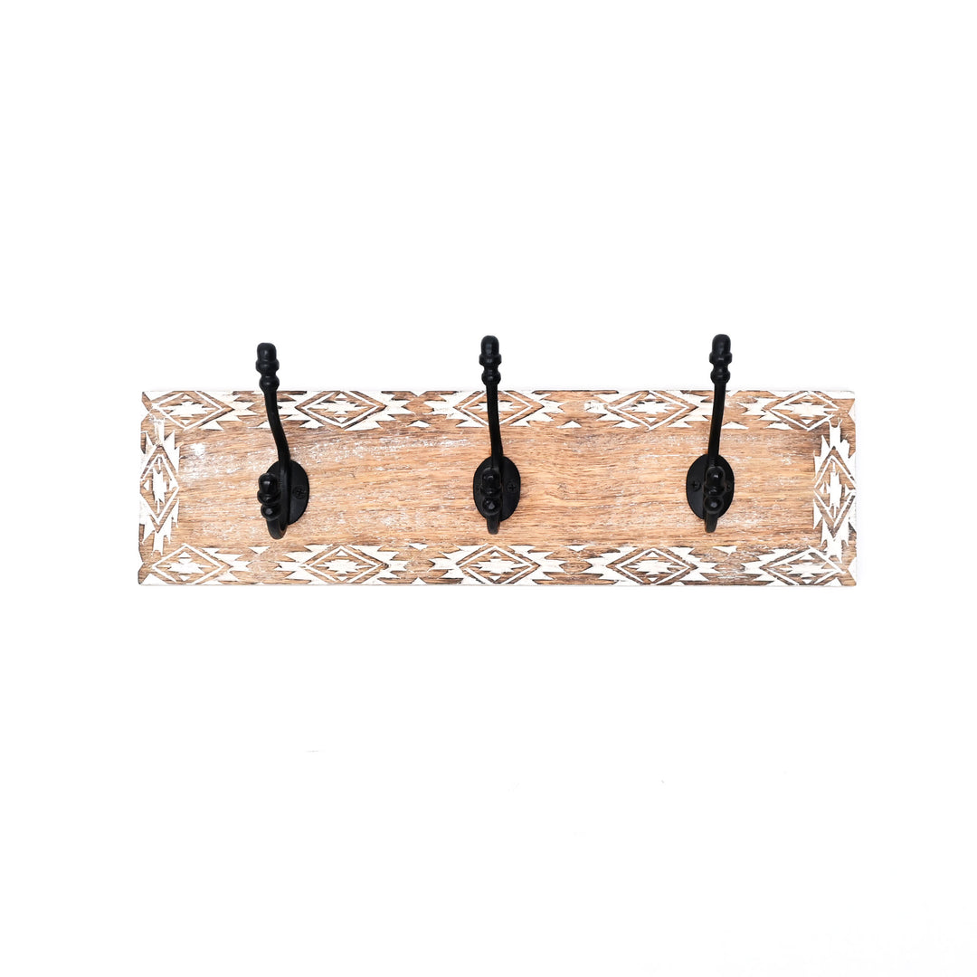 White Wash Wall Hook | Mango Wood |  Wooden Hook for Décor
