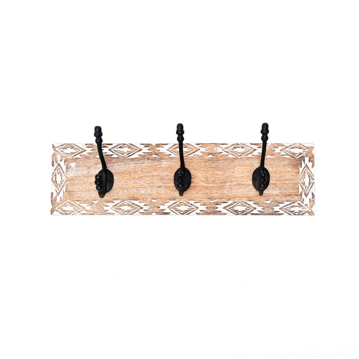 White Wash Wall Hook | Mango Wood |  Wooden Hook for Décor