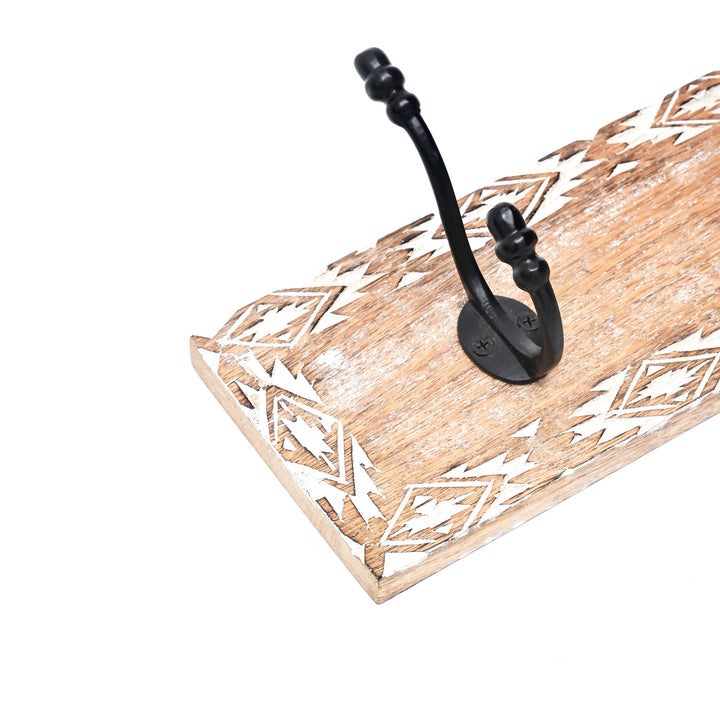 White Wash Wall Hook | Mango Wood |  Wooden Hook for Décor
