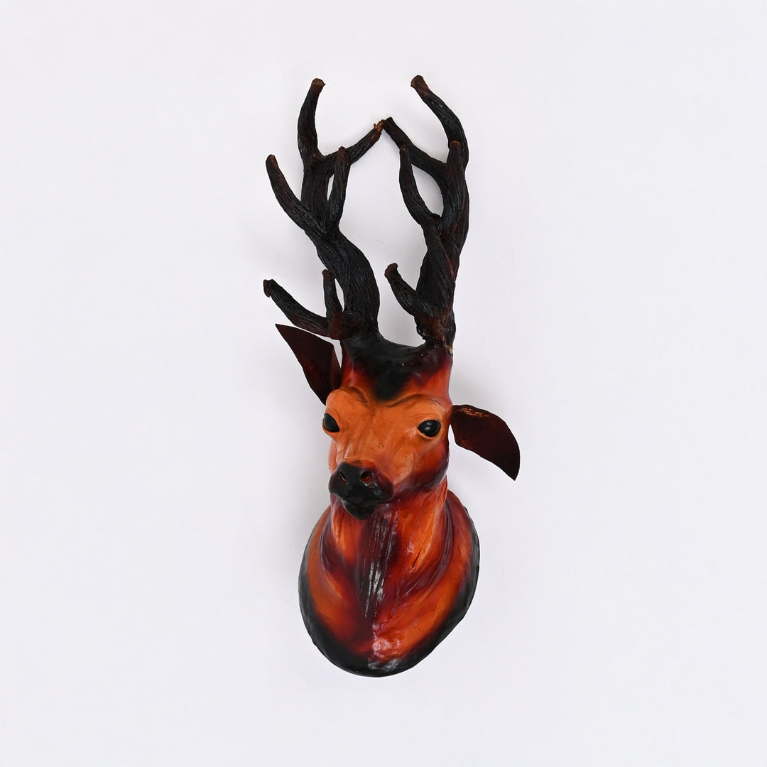 Handcrafted Leather Deer Head Wall Mount | Rustic Wildlife Decor