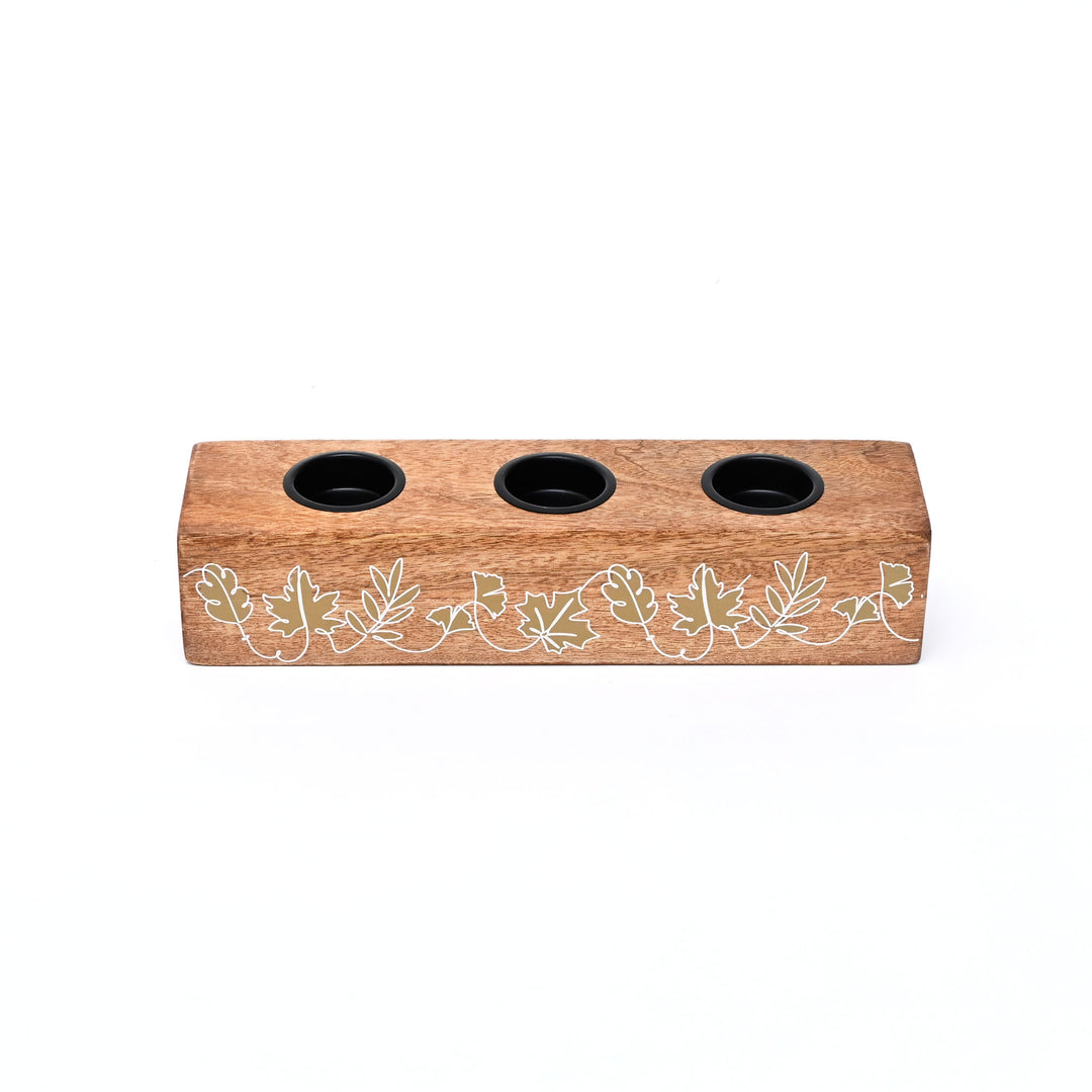 Wooden T-Light Holder | Mango Wood | Elegant Candle Decor