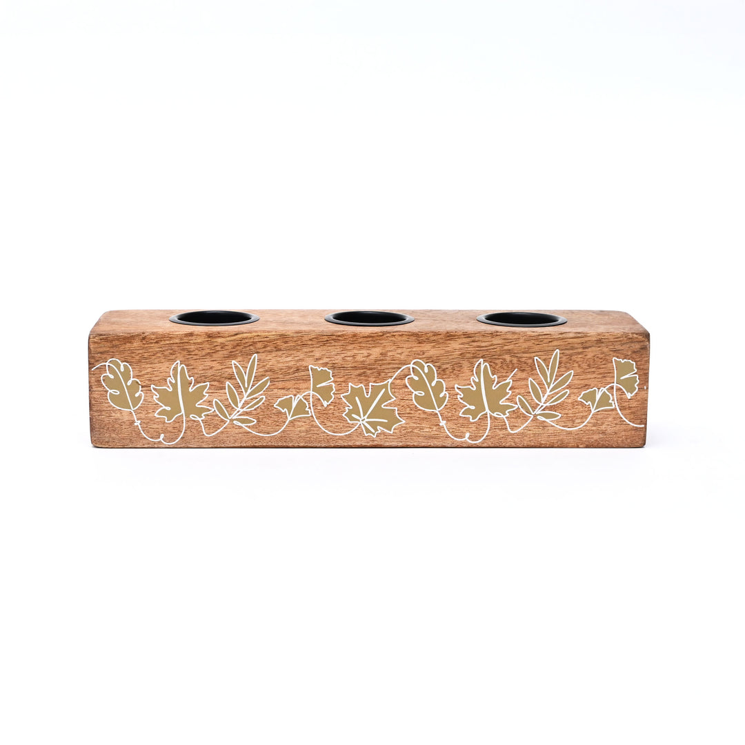 Wooden T-Light Holder | Mango Wood | Elegant Candle Decor