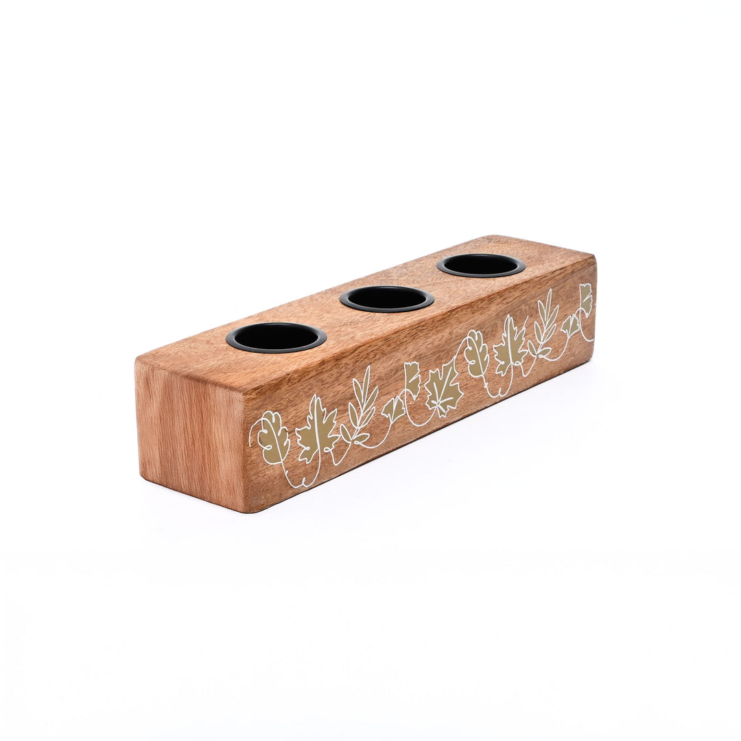 Wooden T-Light Holder | Mango Wood | Elegant Candle Decor