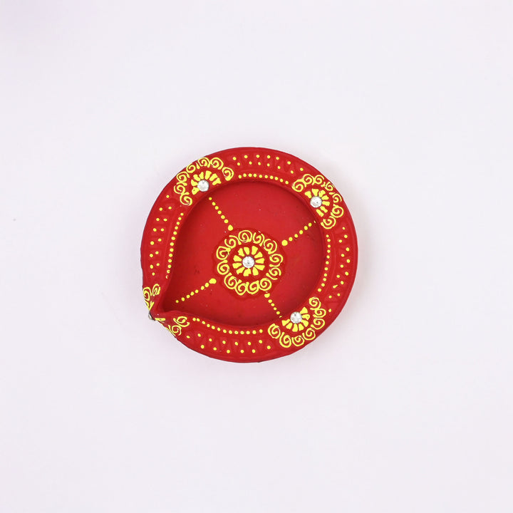 Handcrafted Terracotta Diya Set | 4 Piece Flat Oil Lamps for Diwali & Pooja