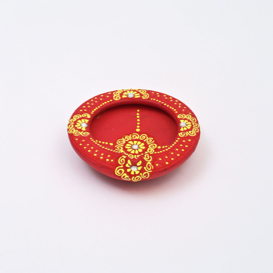 Handcrafted Terracotta Diya Set | 4 Piece Flat Oil Lamps for Diwali & Pooja