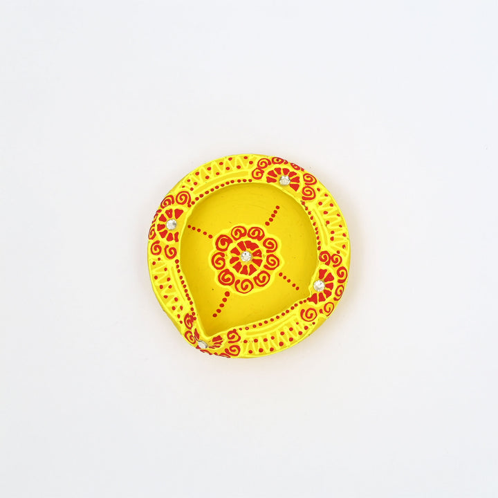 Handcrafted Terracotta Diya Set | 4 Piece Flat Oil Lamps for Diwali & Pooja