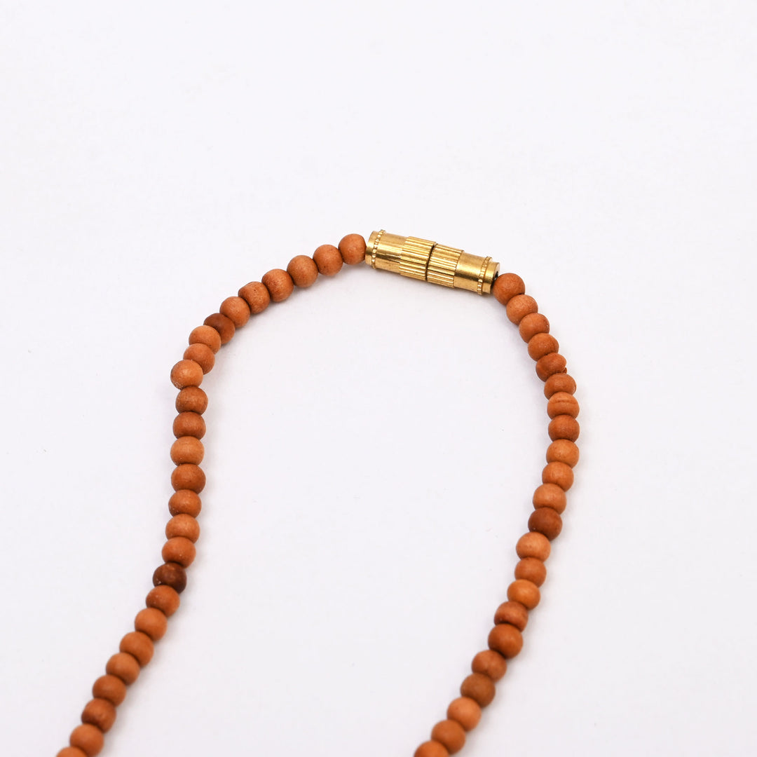 Kadam Wood Carved Pendant | Single Side Undercut Design Natural Necklace