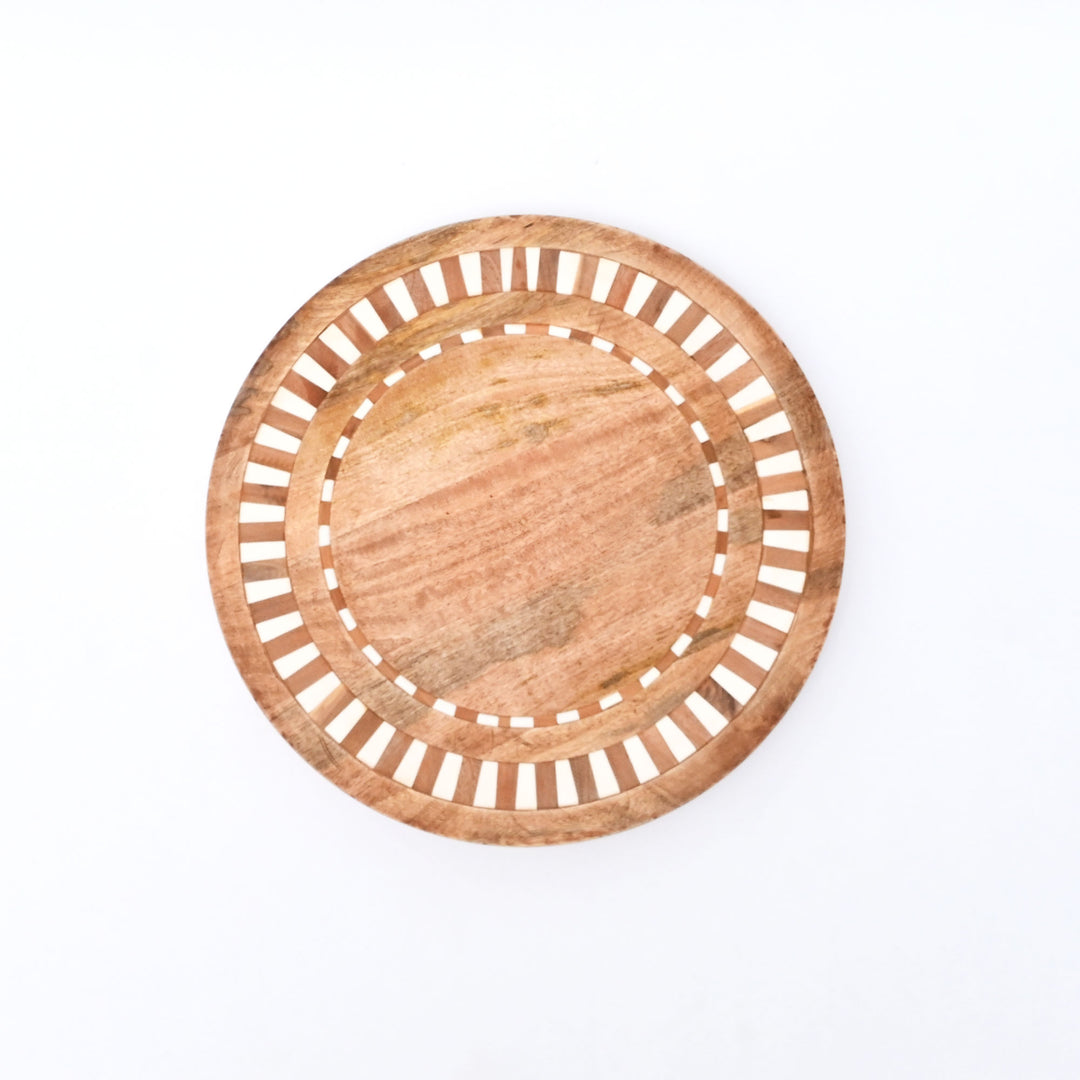 Lazy Susan | Mango Wood | handcarved Rustic Serving Piece