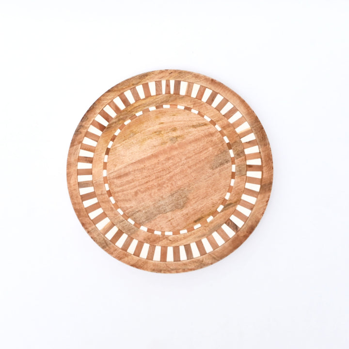 Lazy Susan | Mango Wood | handcarved Rustic Serving Piece