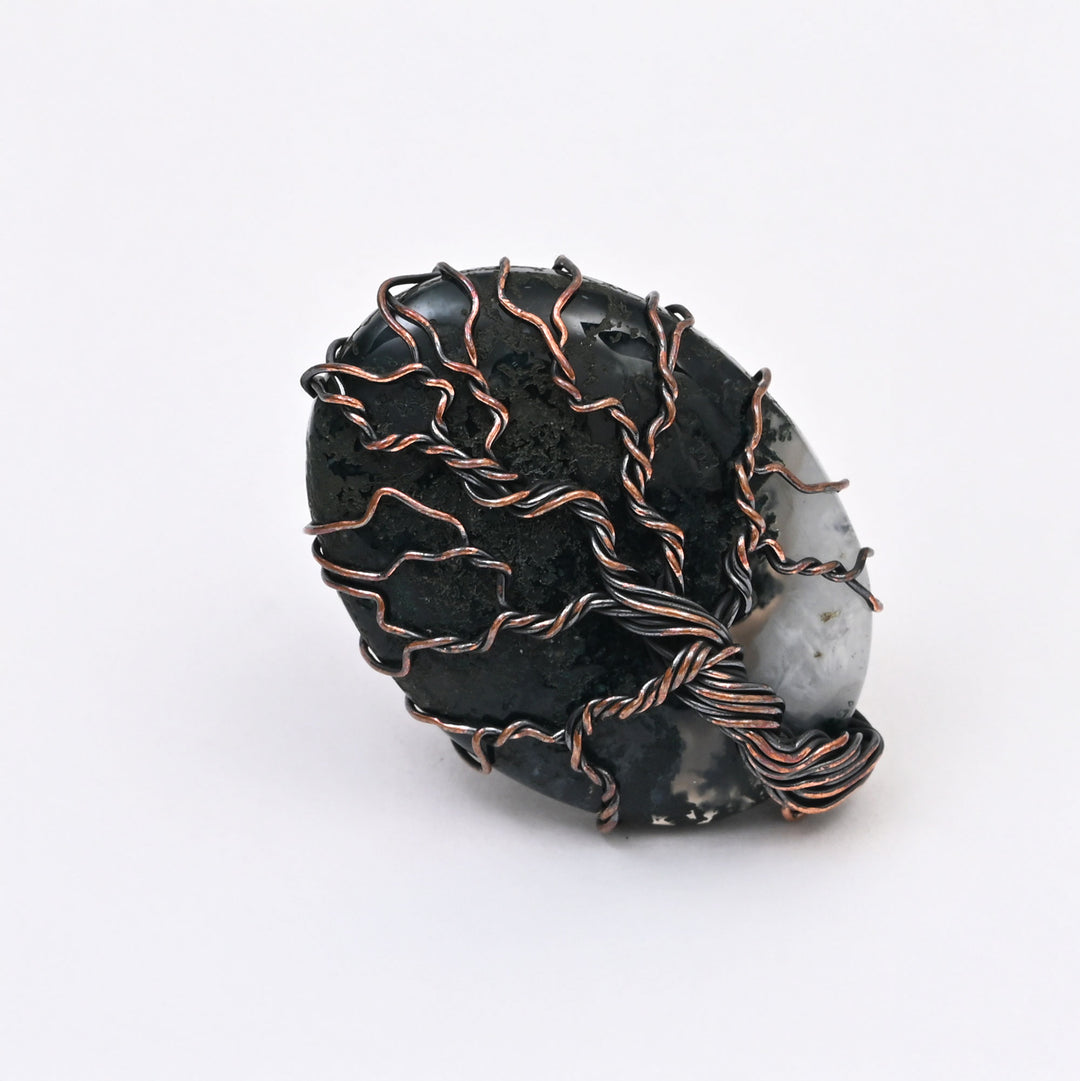 Handcrafted Copper Ring with Natural Stone | Artisan Boho Jewelry