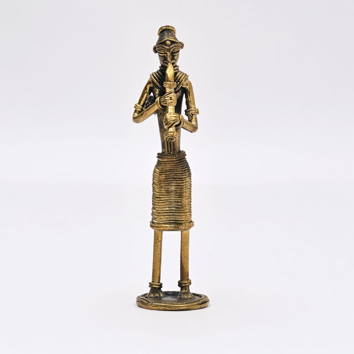 Tribal Woman Musician Figurine | Handcrafted Art
