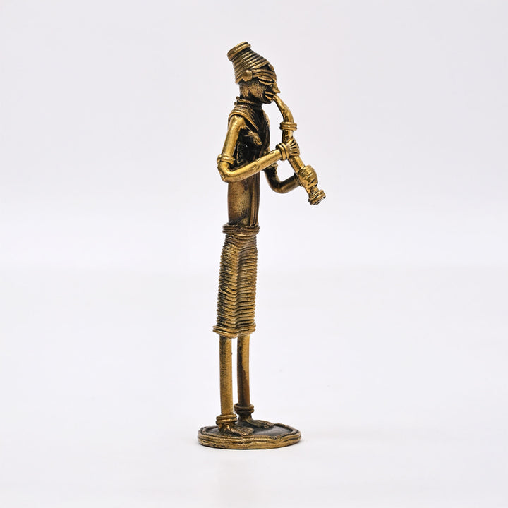 Tribal Woman Musician Figurine | Handcrafted Art