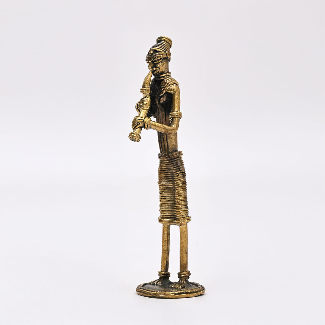 Tribal Woman Musician Figurine | Handcrafted Art