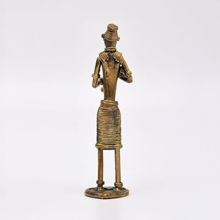 Tribal Woman Musician Figurine | Handcrafted Art