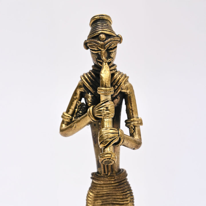 Tribal Woman Musician Figurine | Handcrafted Art