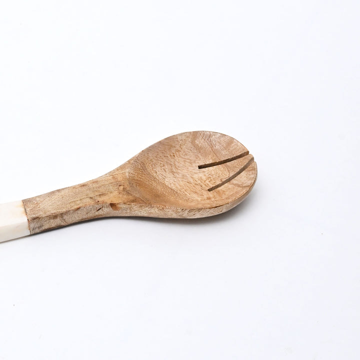 Mango Wood Salad Server Set | Natural Finish