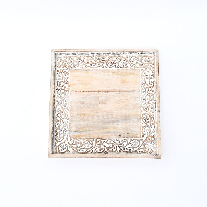 White Vine Tray | Hand-Carved | Mango Wood