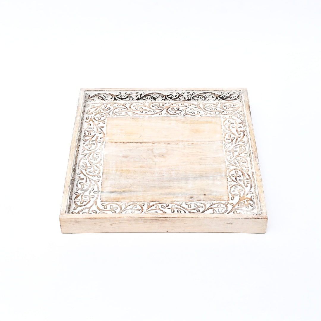 White Vine Tray | Hand-Carved | Mango Wood