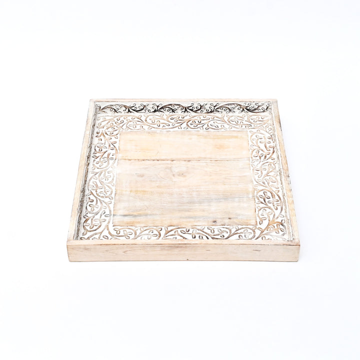 White Vine Tray | Hand-Carved | Mango Wood