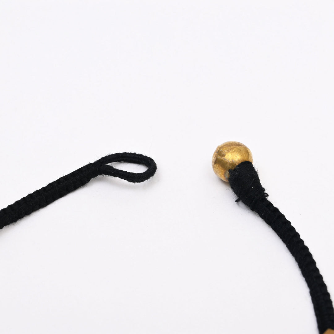 Tribal Brass Bead Necklace | Handcrafted Cotton Thread Ethnic Jewelry