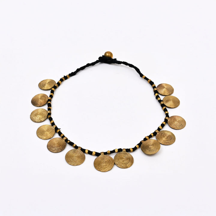 Tribal Brass Bead Necklace | Ancient Technology Modern Cotton Thread Jewelry