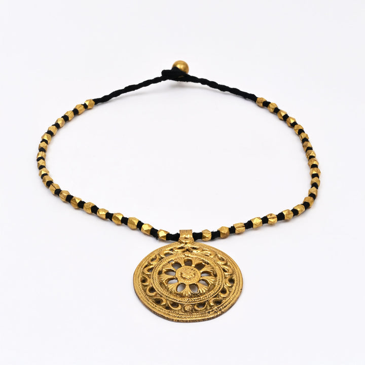 Ancient Tribal Brass Necklace | Modern Cotton Thread Handmade Bead Jewelry