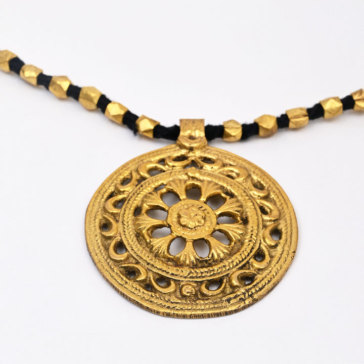 Ancient Tribal Brass Necklace | Modern Cotton Thread Handmade Bead Jewelry