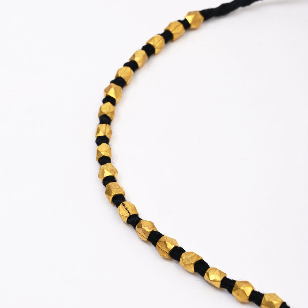 Ancient Tribal Brass Necklace | Modern Cotton Thread Handmade Bead Jewelry