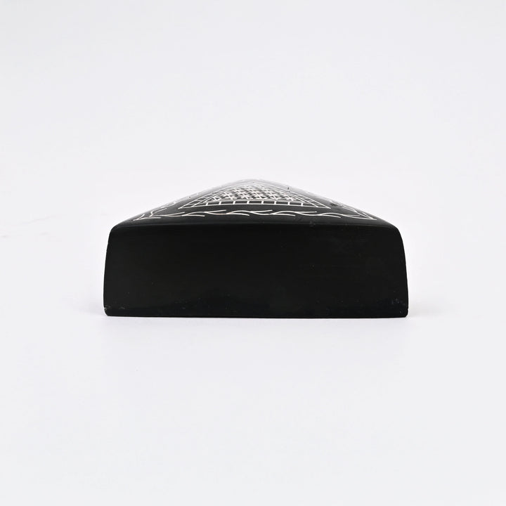 Handcrafted Bidri Paperweight | Black with Silver Inlay
