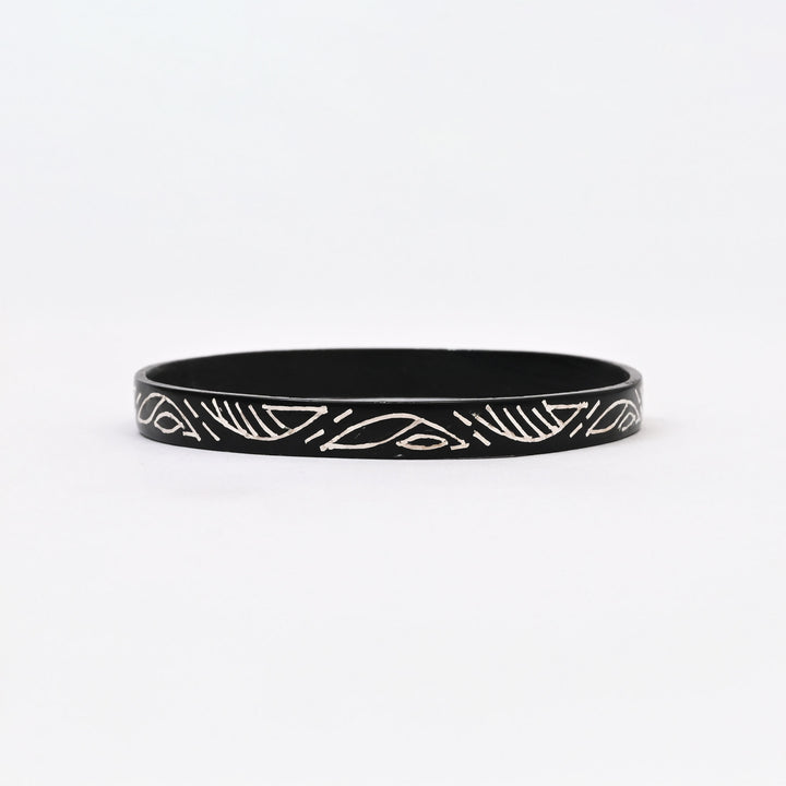 Bidri Bell Bangles Silver Inlay | Handcrafted Zinc Copper Alloy Traditional