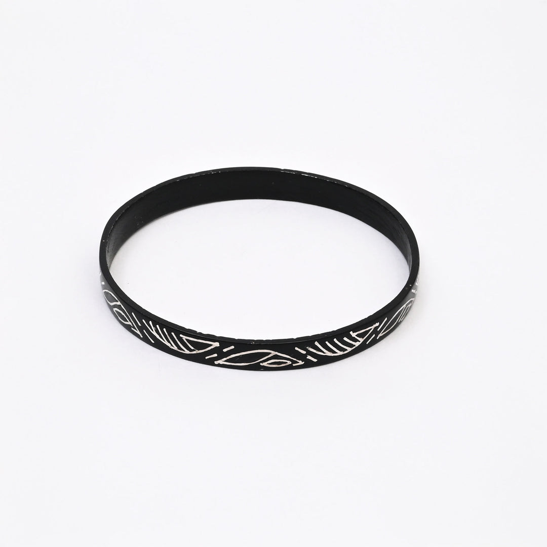 Bidri Bell Bangles Silver Inlay | Handcrafted Zinc Copper Alloy Traditional