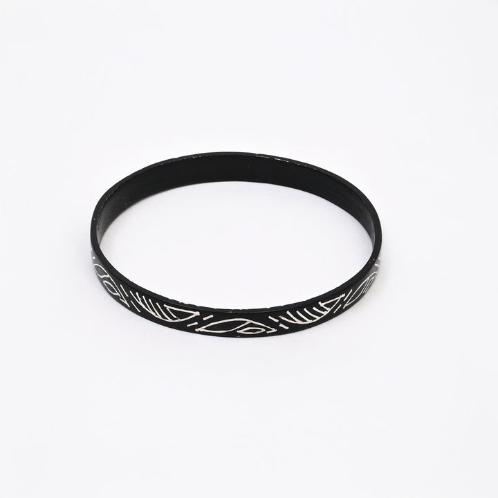Bidri Bell Bangles Silver Inlay | Handcrafted Zinc Copper Alloy Traditional