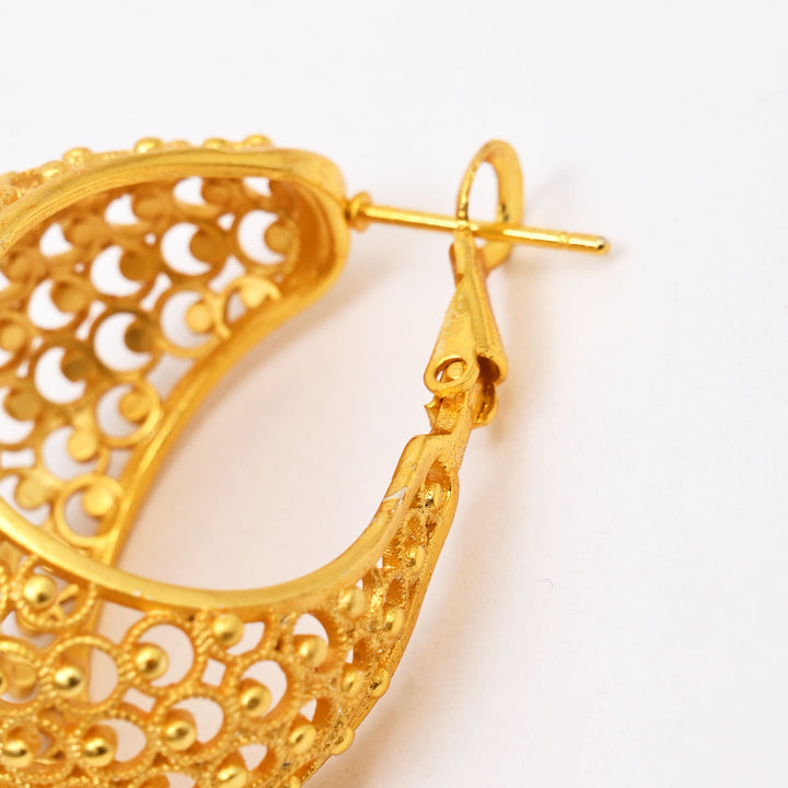 Artisan Hoop Earrings | Basket Weave Texture in Brass
