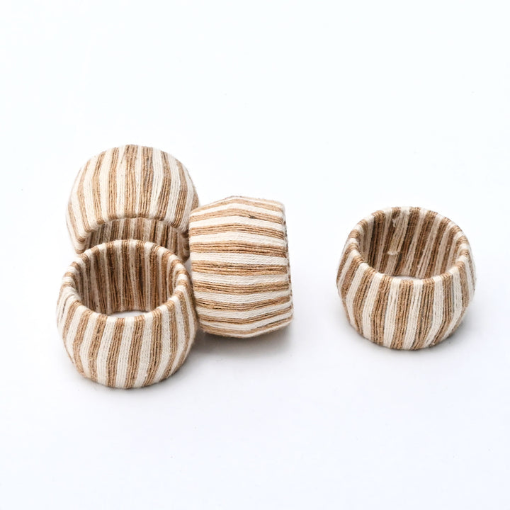 Thread Napkin Rings | Set of 4 | 100% Mango Wood
