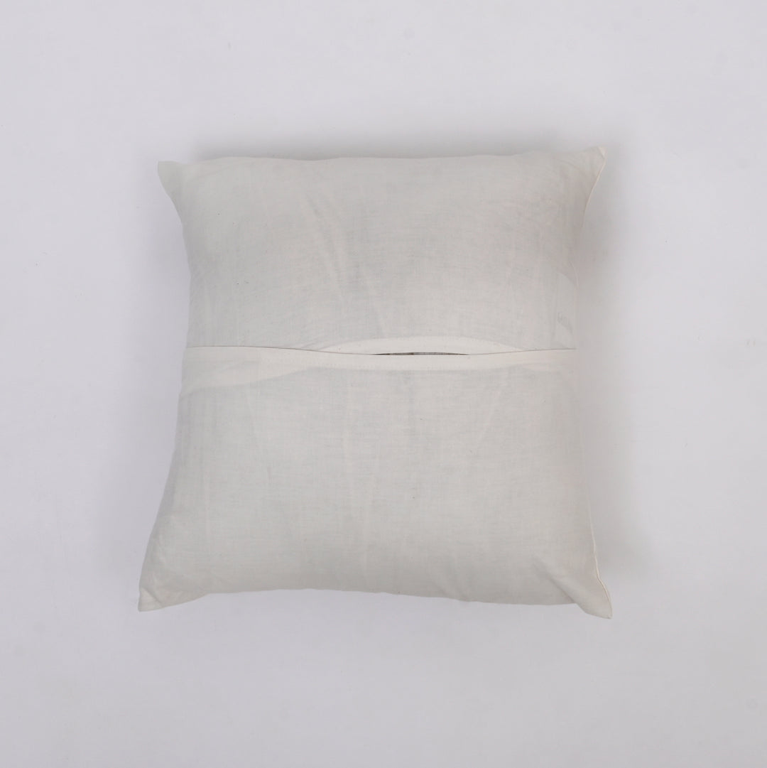 White Cotton Pillow Cover with Multicolour Embroidery | Handcrafted Elegance for Modern Homes