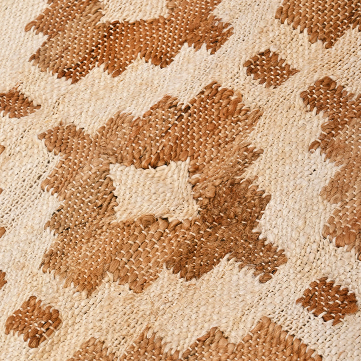 Mocha Mosaic Cotton & Jute Rug – 3x5 ft | Handwoven Natural Blend