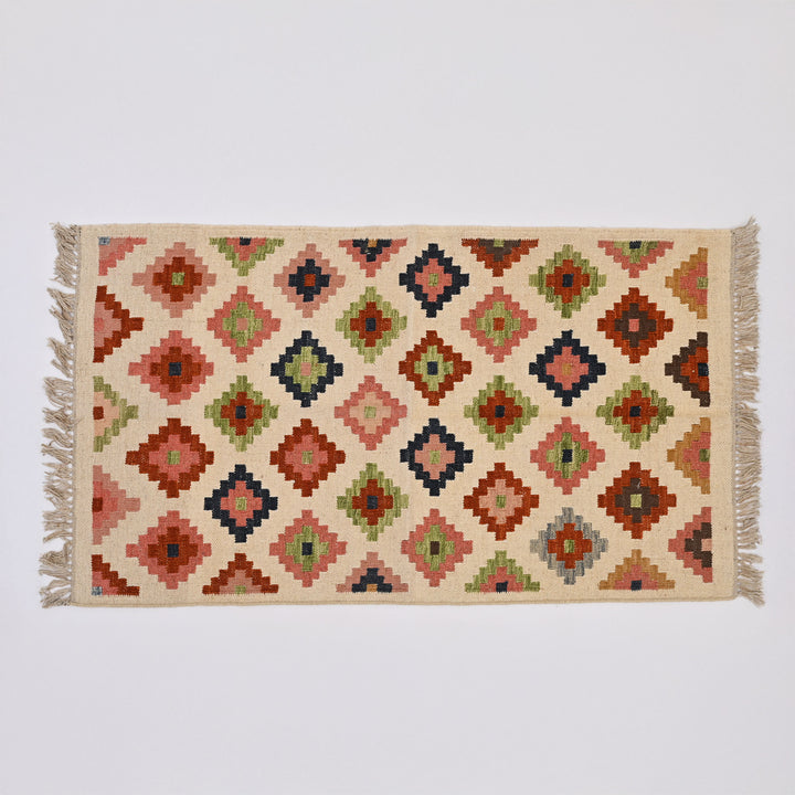Desert Jewel Handwoven Kilim Wool Rug-60X36"