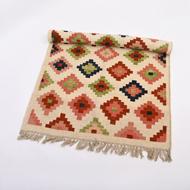 Desert Jewel Handwoven Kilim Wool Rug-60X36"