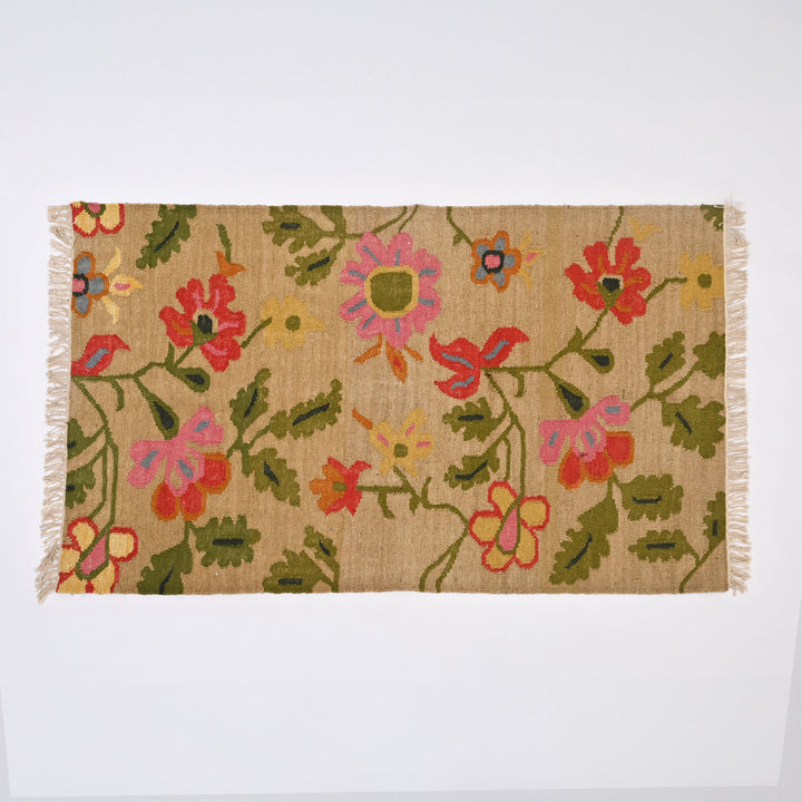 Floral Meadow Handwoven Wool Rug | Artisan Crafted
