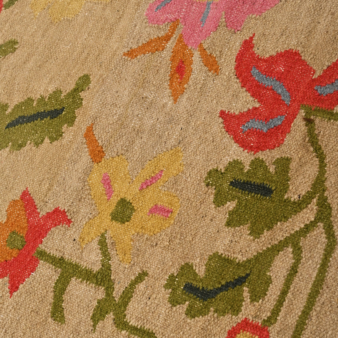 Floral Meadow Handwoven Wool Rug | Artisan Crafted