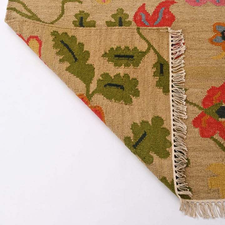 Floral Meadow Handwoven Wool Rug | Artisan Crafted