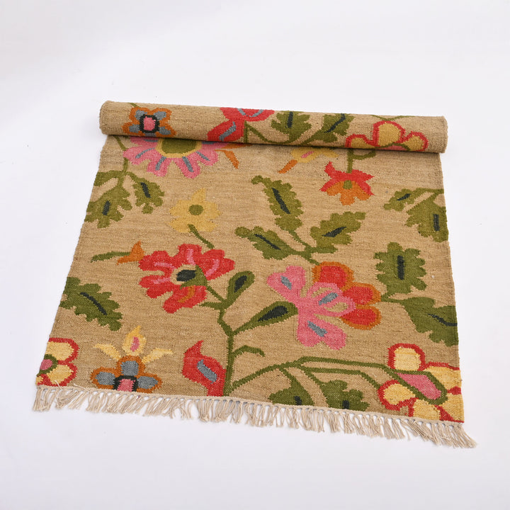 Floral Meadow Handwoven Wool Rug | Artisan Crafted