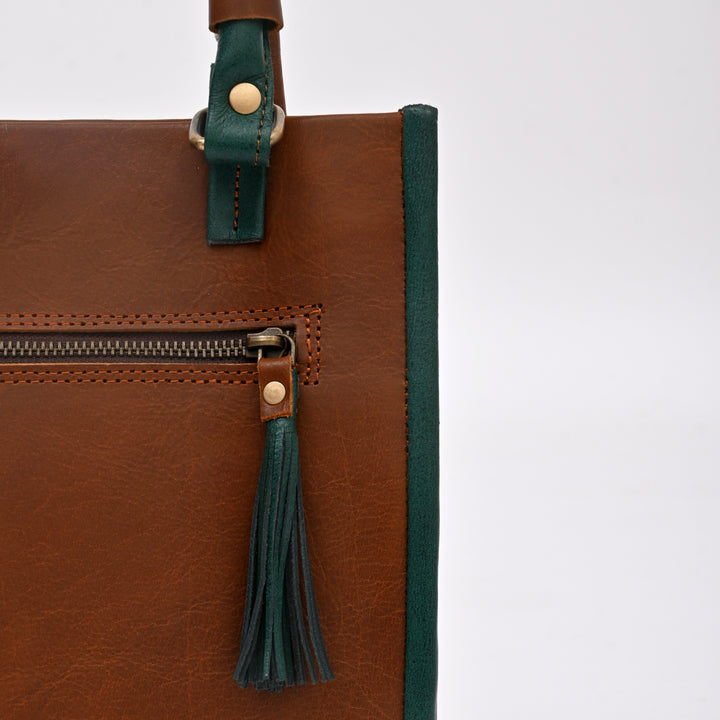 Premium Buffalo Leather Handbag | Tan | Functional & Stylish Design